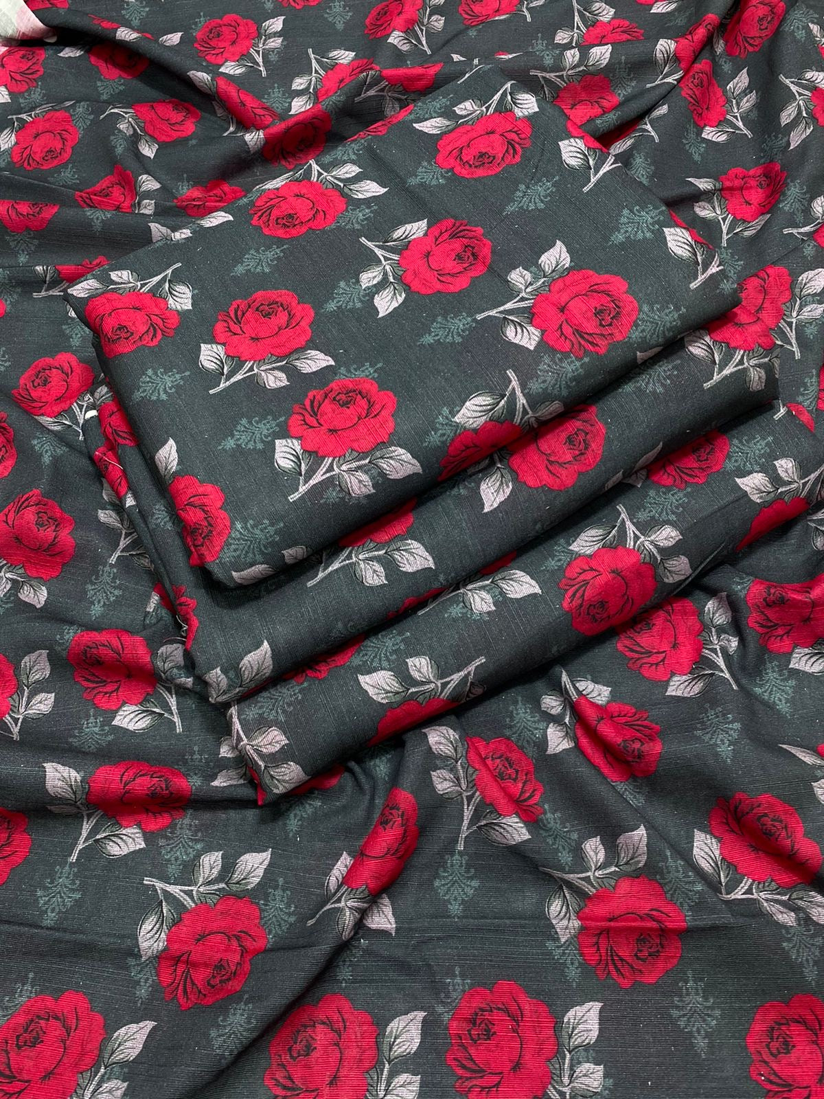 Women's Printed Slub Khaddar 2-Piece Shirt and Trouser Set