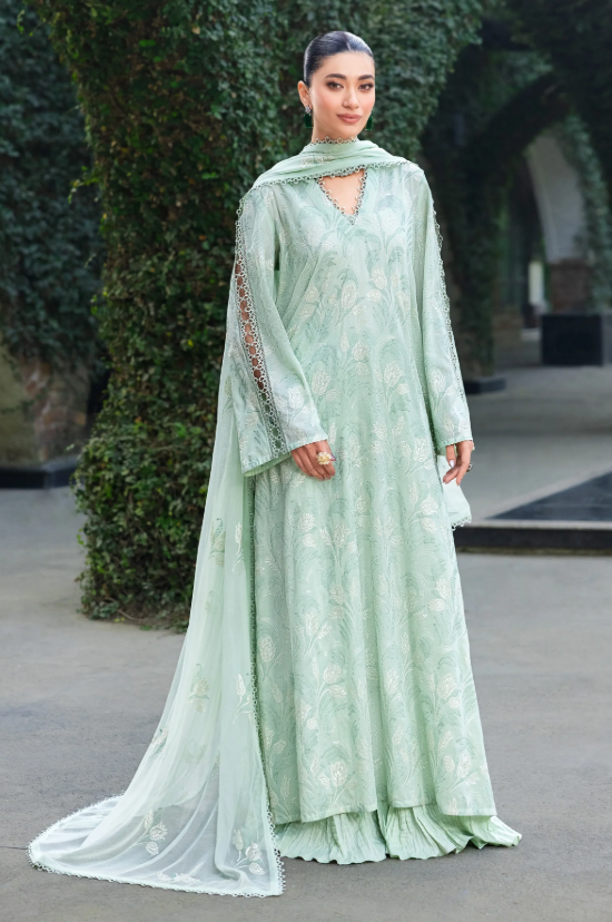 Bareeze - Lawn 3 Pcs Allover Embroidered unstitched Dress with Chiffon Dupatta.